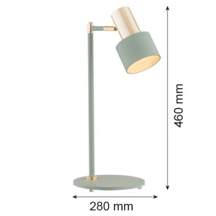 Argon 4276 - Pöytävalaisin DORIA 1xE27/15W/230V vihreä/messinki