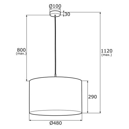 Argon 4285 - Kattokruunu narulla KASER 1xE27/15W/230V harmaa/valkoinen/messinki