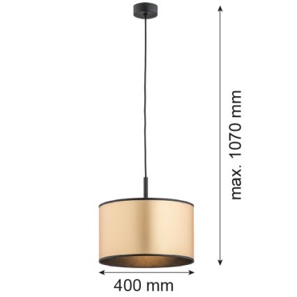 Argon 4291 - Kattokruunu johdossa KARIN 1xE27/15W/230V messinki/musta