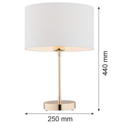 Argon 4301 - Pöytävalaisin KARIN 1xE27/15W/230V valkoinen/messinki