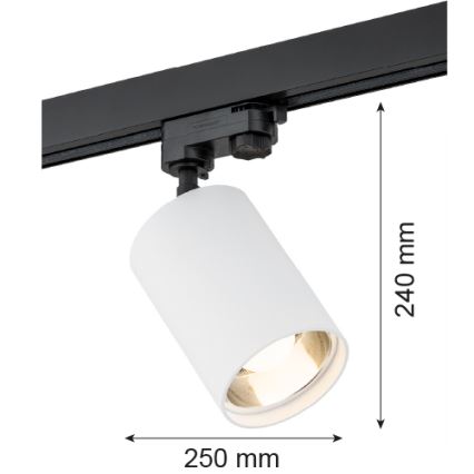 Argon 4305 - Kohdevalo kiskojärjestelmään BERGEN 1xE27/15W/230V valkoinen