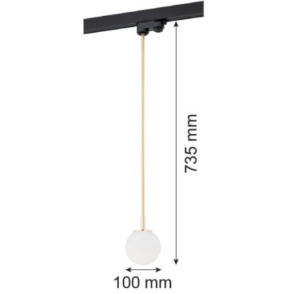 Argon 4308 - Kattokruunu tangossa kiskojärjestelmään BANG 1xG9/6W/230V messinki