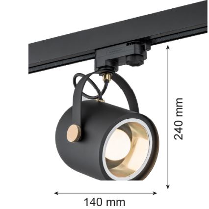 Argon 4311 - Kohdevalo kiskojärjestelmään NET 1xE27/15W/230V musta