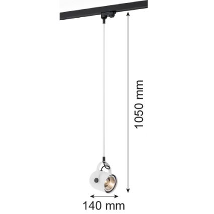 Argon 4312 - Kattokruunu kiskojärjestelmään NET 1xE27/15W/230V valkoinen