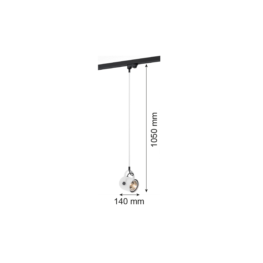 Argon 4312 - Kattokruunu kiskojärjestelmään NET 1xE27/15W/230V valkoinen