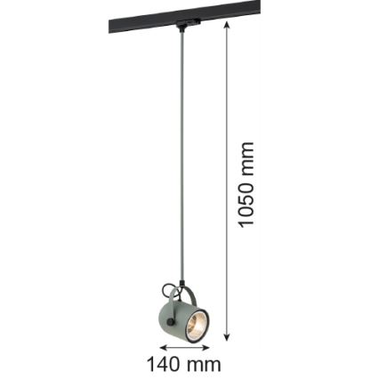 Argon 4313 - Kattokruunu kiskojärjestelmään NET 1xE27/15W/230V vihreä