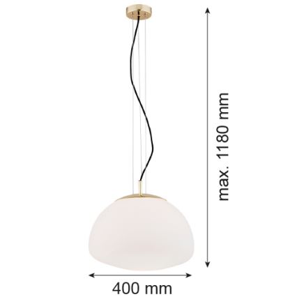 Argon 4317 - Kattokruunu johdossa TRINI 1xE27/15W/230V d. 40 cm kulta