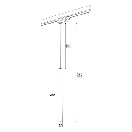 Argon 4319 - LED-kattokruunu narussa kiskojärjestelmään ELBRUS LED/4,5W/230V messinki