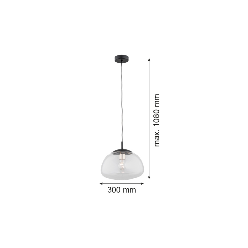 Argon 4332 - Kattokruunu narulla TRINI 1xE27/15W/230V halkaisija 30 cm musta
