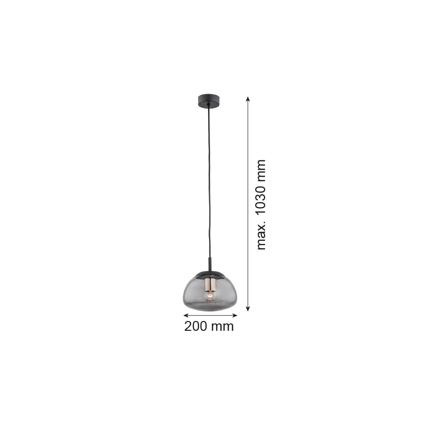 Argon 4333 - Kattokruunu johdossa TRINI 1xE27/15W/230V d. 20 cm musta