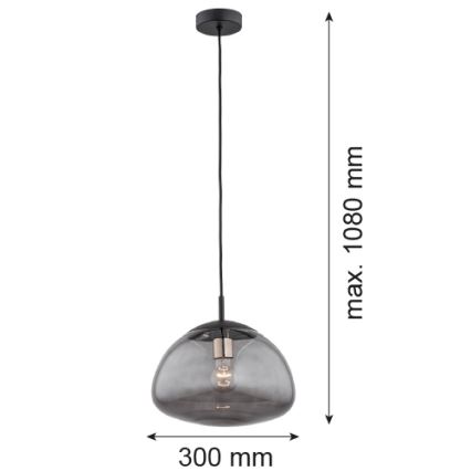 Argon 4334 - Kattokruunu johdossa TRINI 1xE27/15W/230V musta
