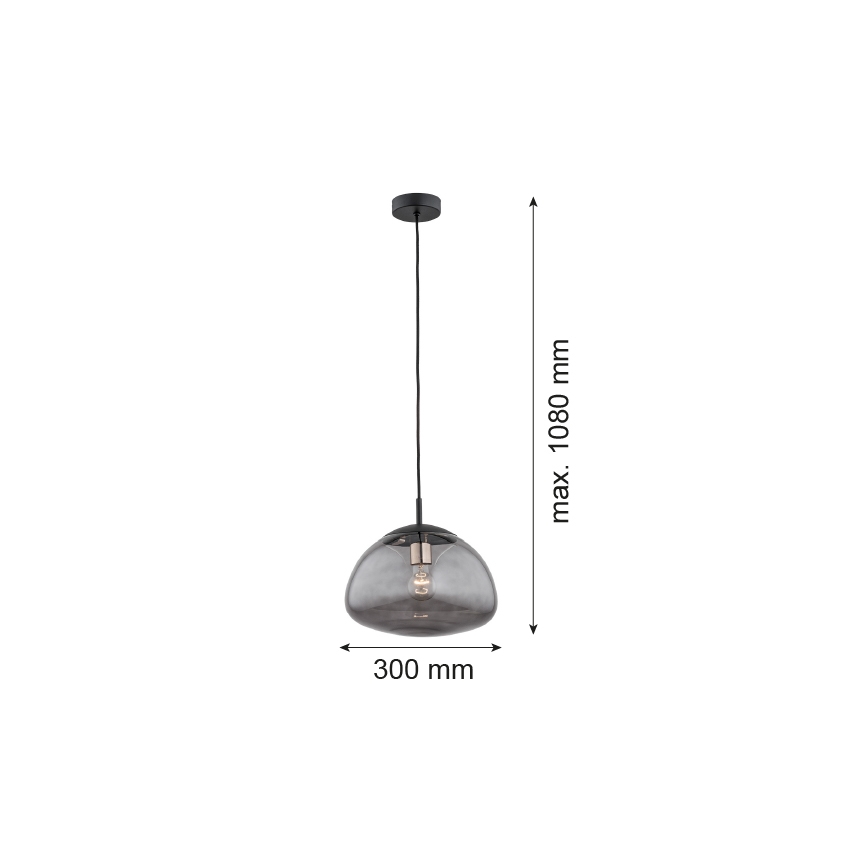 Argon 4334 - Kattokruunu johdossa TRINI 1xE27/15W/230V musta