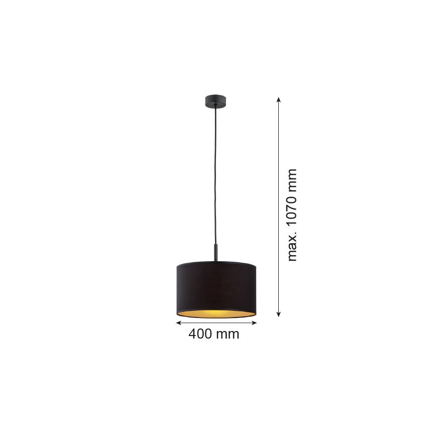 Argon 4341 - Kattokruunu johdossa KARIN 1xE27/15W/230V musta/kulta