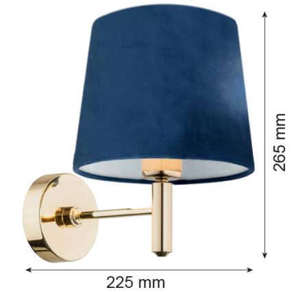 Argon 4348 - Seinävalaisin PONTE 1xE27/15W/230V sininen/messinki