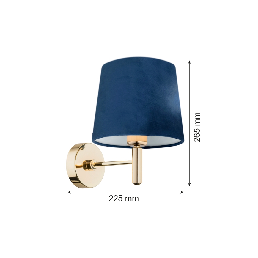 Argon 4348 - Seinävalaisin PONTE 1xE27/15W/230V sininen/messinki