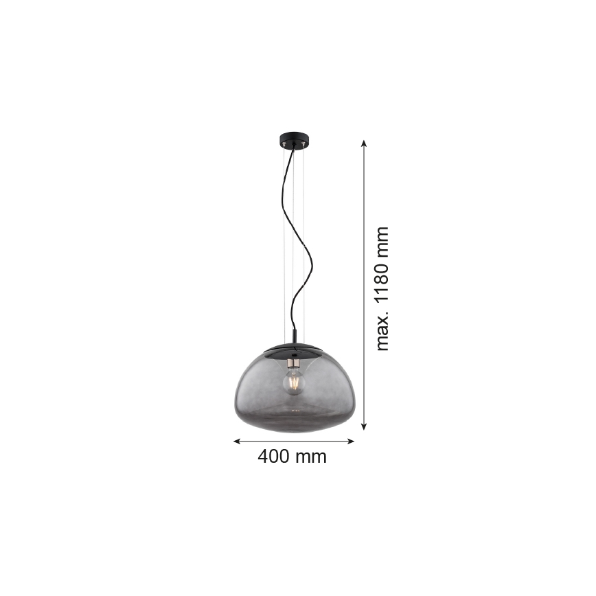 Argon 4350 - Kattokruunu johdossa TRINI 1xE27/15W/230V d. 40 cm musta
