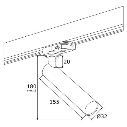Argon 4353 - LED-kohdevalo kiskojärjestelmään ELBRUS LED/4,5W/230V valkoinen