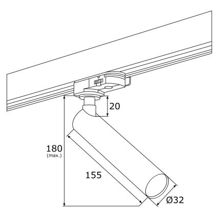 Argon 4355 - LED-kohdevalo kiskojärjestelmään ELBRUS LED/4,5W/230V musta