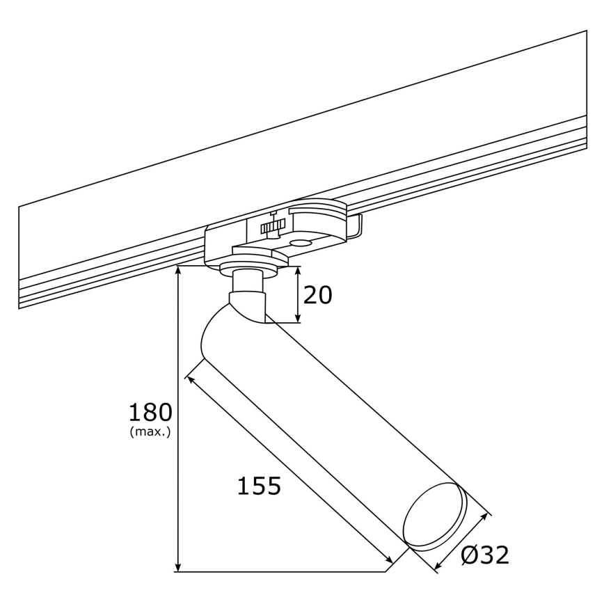 Argon 4355 - LED-kohdevalo kiskojärjestelmään ELBRUS LED/4,5W/230V musta