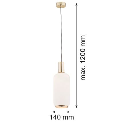 Argon 4356 - Kattokruunu johdossa SAGUNTO 1xE27/15W/230V halkaisija 14 cm messinki