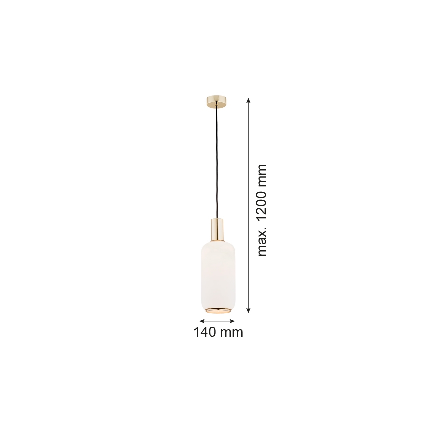 Argon 4356 - Kattokruunu johdossa SAGUNTO 1xE27/15W/230V halkaisija 14 cm messinki