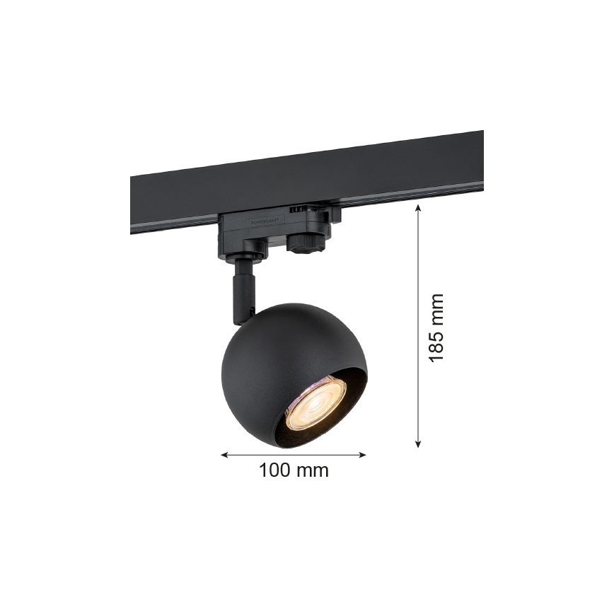 Argon 4379 - Kohdevalo kiskojärjestelmään MURI 1xGU10/5W/230V musta