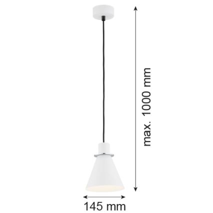 Argon 4681 - Kattokruunu johdossa BEVERLY 1xE27/15W/230V valkoinen/kiiltävä kromi