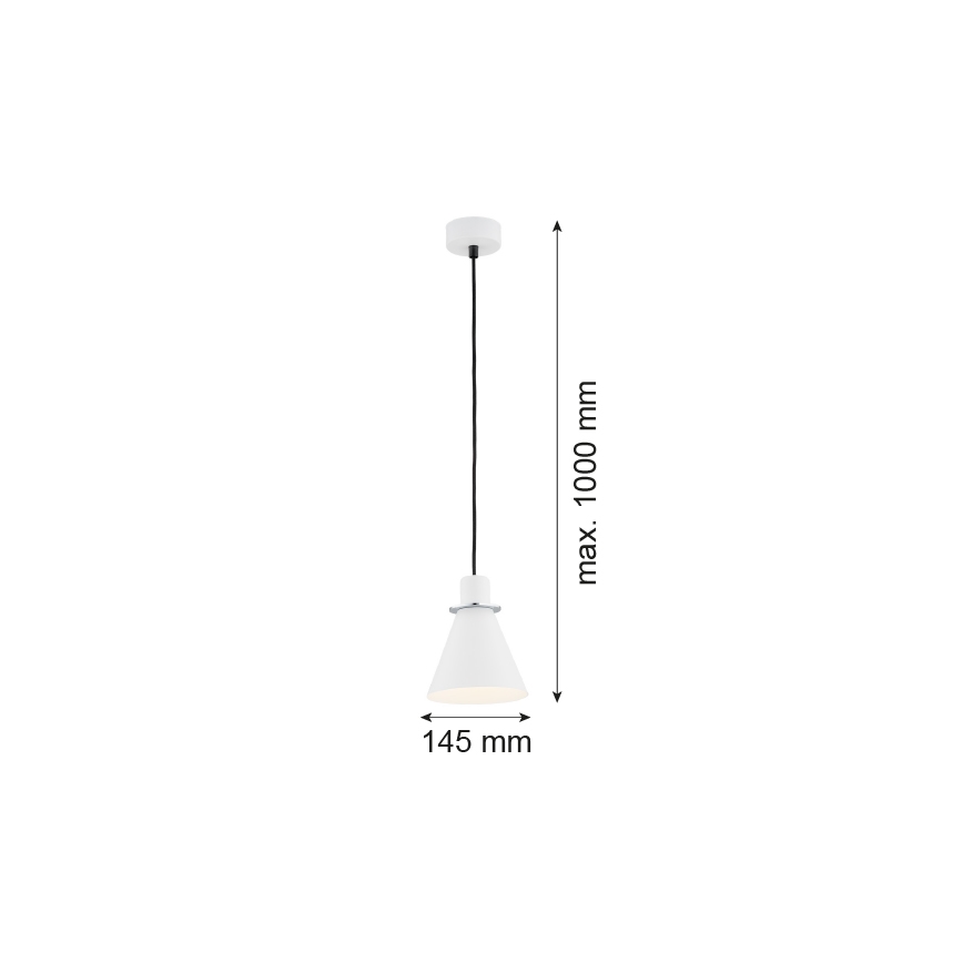 Argon 4681 - Kattokruunu johdossa BEVERLY 1xE27/15W/230V valkoinen/kiiltävä kromi