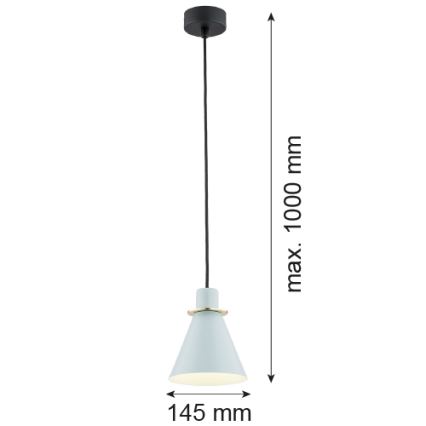 Argon 4682 - Kattokruunu johdossa BEVERLY 1xE27/15W/230V sininen/kulta
