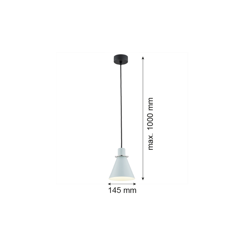 Argon 4683 - Kattokruunu johdossa BEVERLY 1xE27/15W/230V sininen/kiiltävä kromi