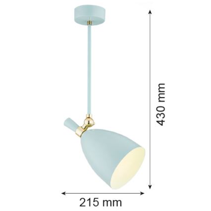Argon 4685 - Kattokruunu tangossa CHARLOTTE 1xE27/15W/230V sininen/kulta