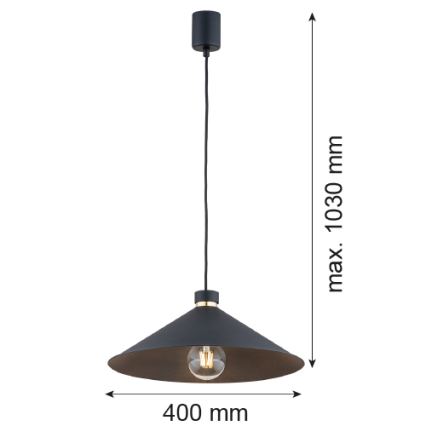 Argon 4695 - Kattokruunu johdossa NASHVILLE 1xE27/15W/230V musta