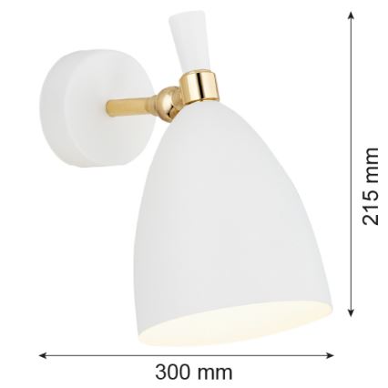 Argon 4699 - Seinävalo CHARLOTTE 1xE27/15W/230V valkoinen/kulta