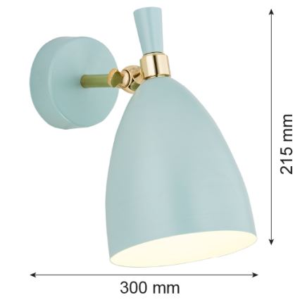 Argon 4700 - Seinävalo CHARLOTTE 1xE27/15W/230V sininen/kulta