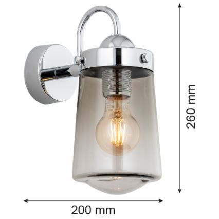 Argon 4718 - Kylpyhuoneen seinävalo PASADENA 1xE27/15W/230V IP44