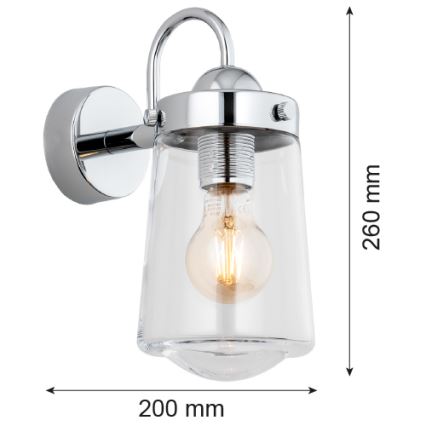 Argon 4719 - Kylpyhuoneen seinävalo PASADENA 1xE27/15W/230V IP44