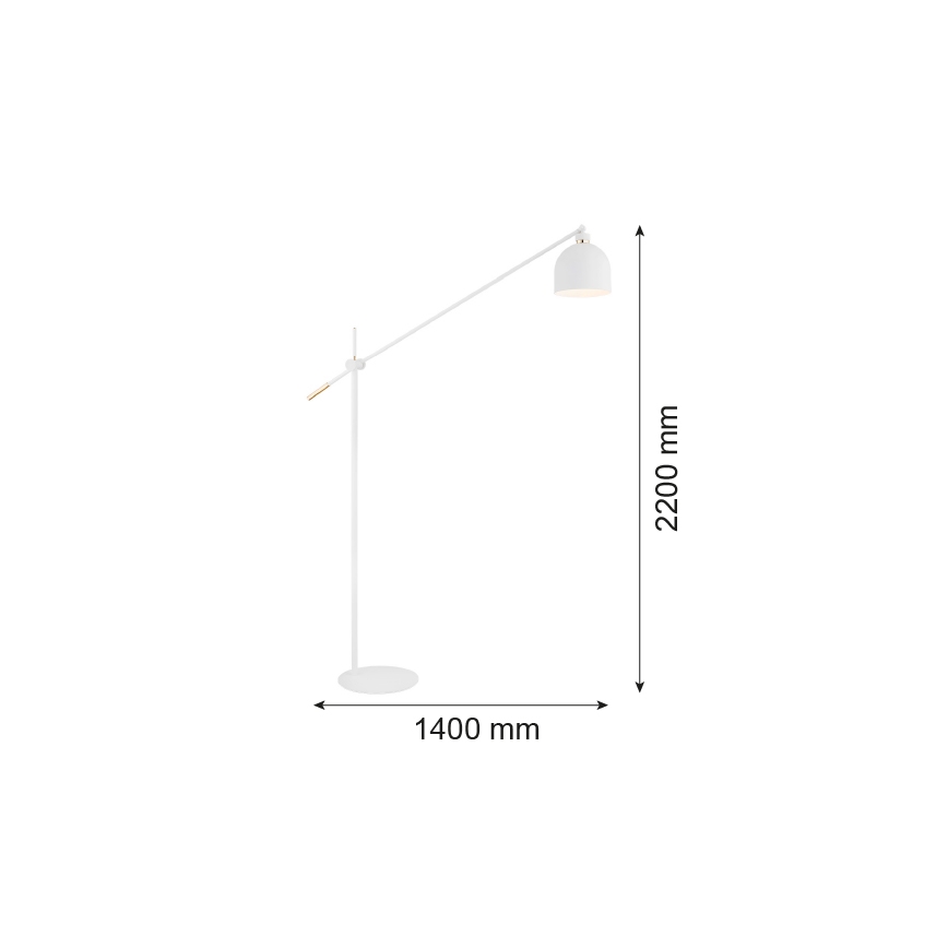 Argon 4734 - Lattialamppu DETROIT 1xE27/15W/230V valkoinen