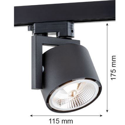 Argon 4751 - LED Kohdevalo kiskojärjestelmään ALTO 1xGU10-AR111/12W/230V musta