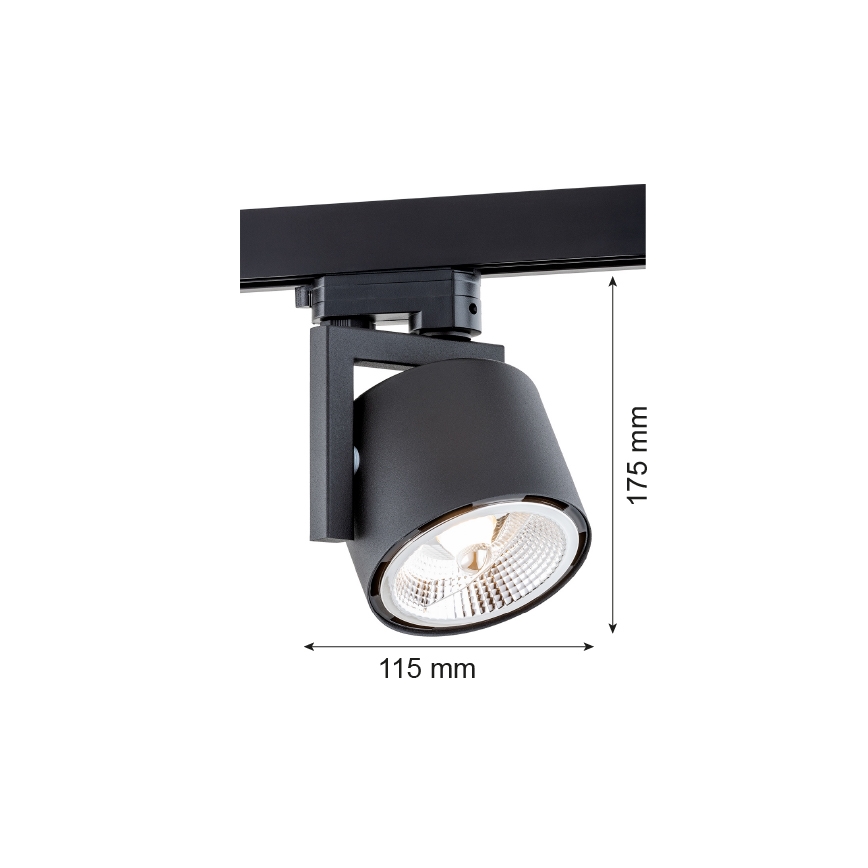 Argon 4751 - LED Kohdevalo kiskojärjestelmään ALTO 1xGU10-AR111/12W/230V musta