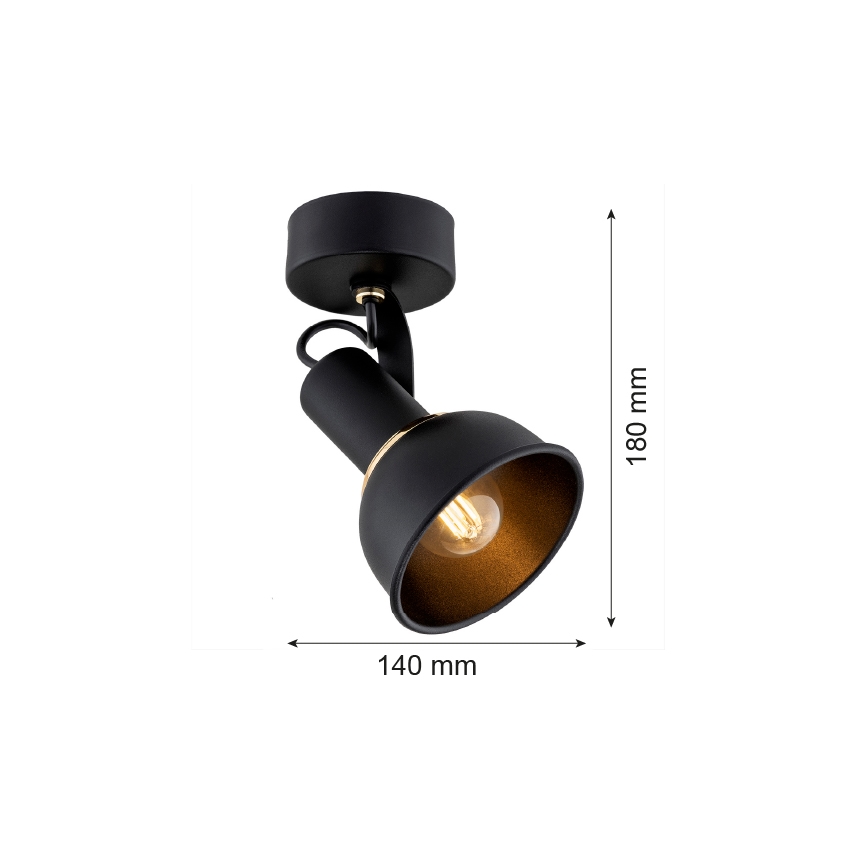 Argon 4900 - Kohdevalo TWIST 1xE14/7W/230V musta/kultainen