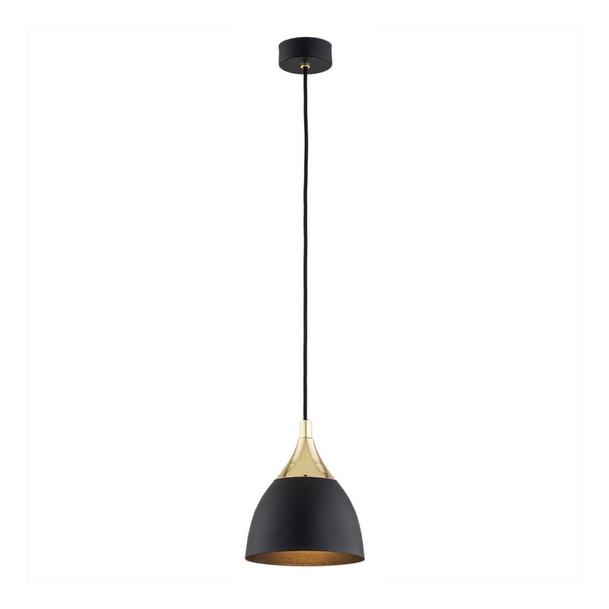 Argon 4905 - Kattokruunu johdossa MURANO 1xE27/15W/230V musta/kultainen