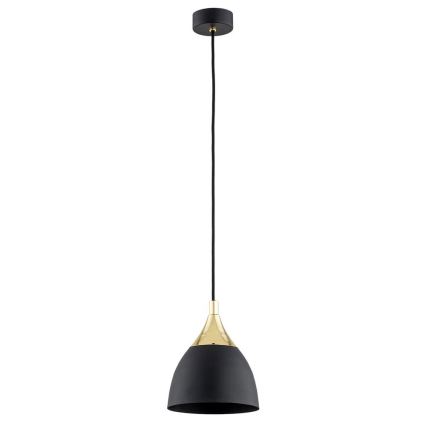 Argon 4905 - Kattokruunu johdossa MURANO 1xE27/15W/230V musta/kultainen