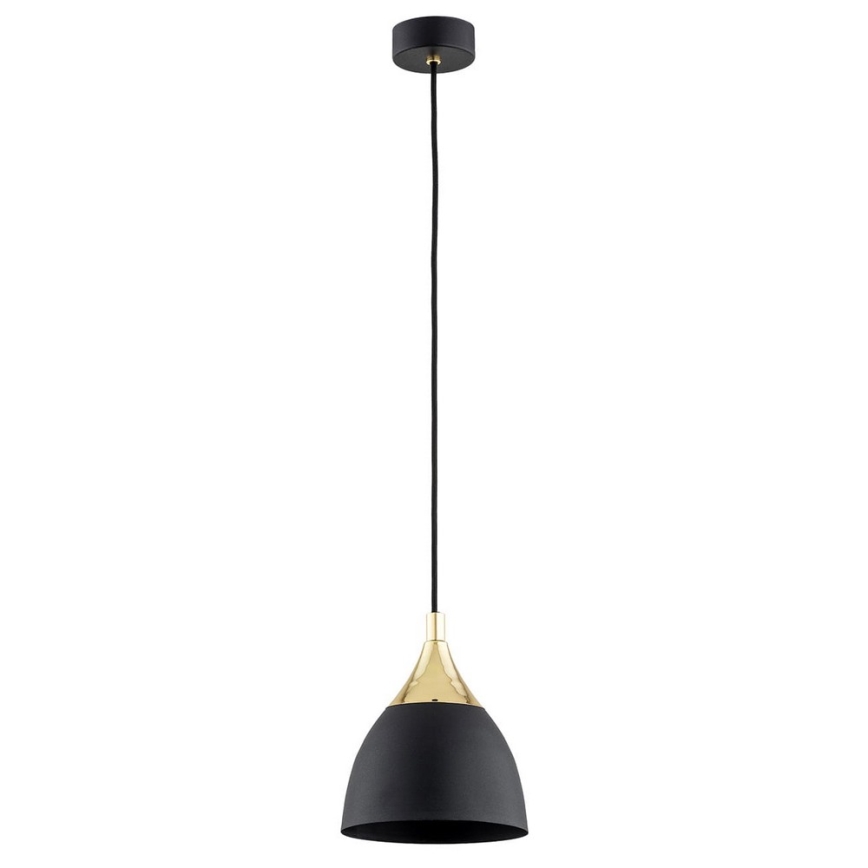 Argon 4905 - Kattokruunu johdossa MURANO 1xE27/15W/230V musta/kultainen