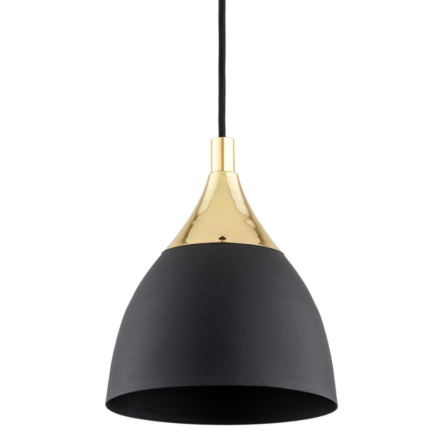 Argon 4905 - Kattokruunu johdossa MURANO 1xE27/15W/230V musta/kultainen