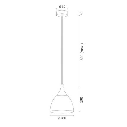 Argon 4905 - Kattokruunu johdossa MURANO 1xE27/15W/230V musta/kultainen