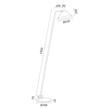 Argon 4999 - Lattiavalaisin GABIAN 1xE27/15W/230V musta
