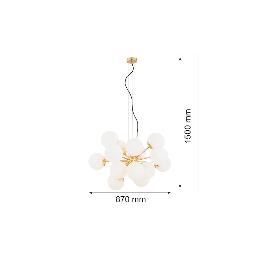 Argon 5048 - Kattokruunu johdossa SATELITE PLUS 15xE27/15W/230V kultainen