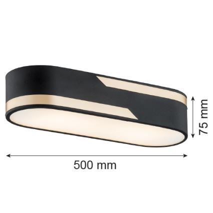 Argon 6001 - Kattovalo TONI 3xE27/15W/230V musta/kulta