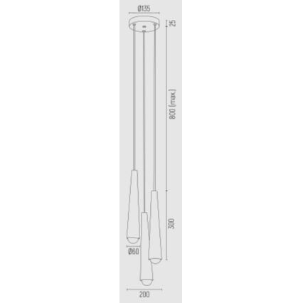 Argon 6103 - Kattovalaisin HOLLYWOOD 3xE14/7W/230V musta