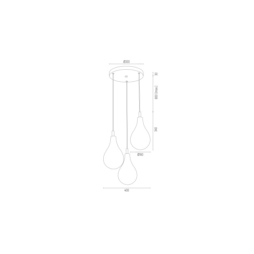 Argon 6105 - Kattokruunu johdossa OAKLAND 3xG9/6W/230V musta